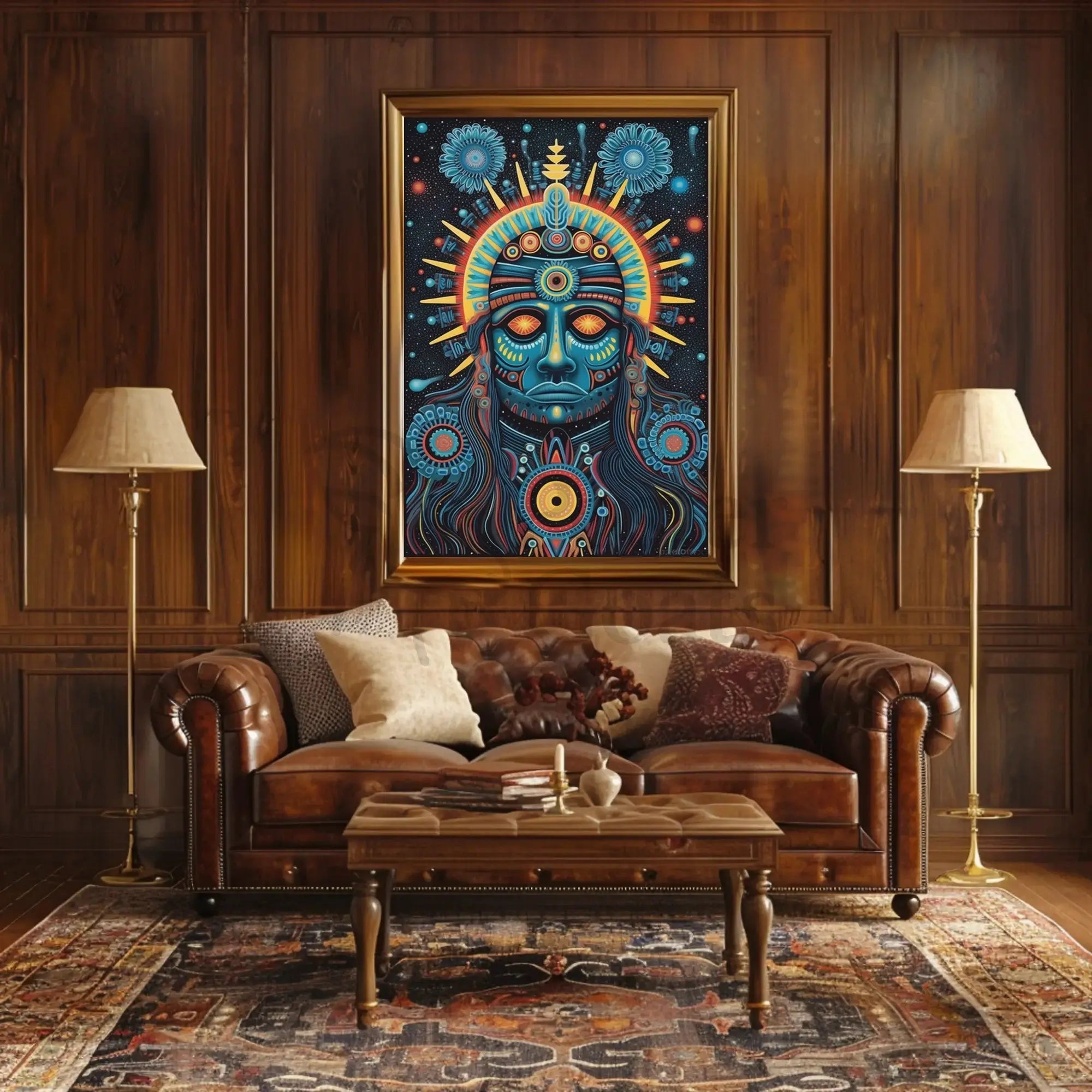 Mesoamerican Psychedelic Tribal Art Print - Abstract Poster PosterGoat