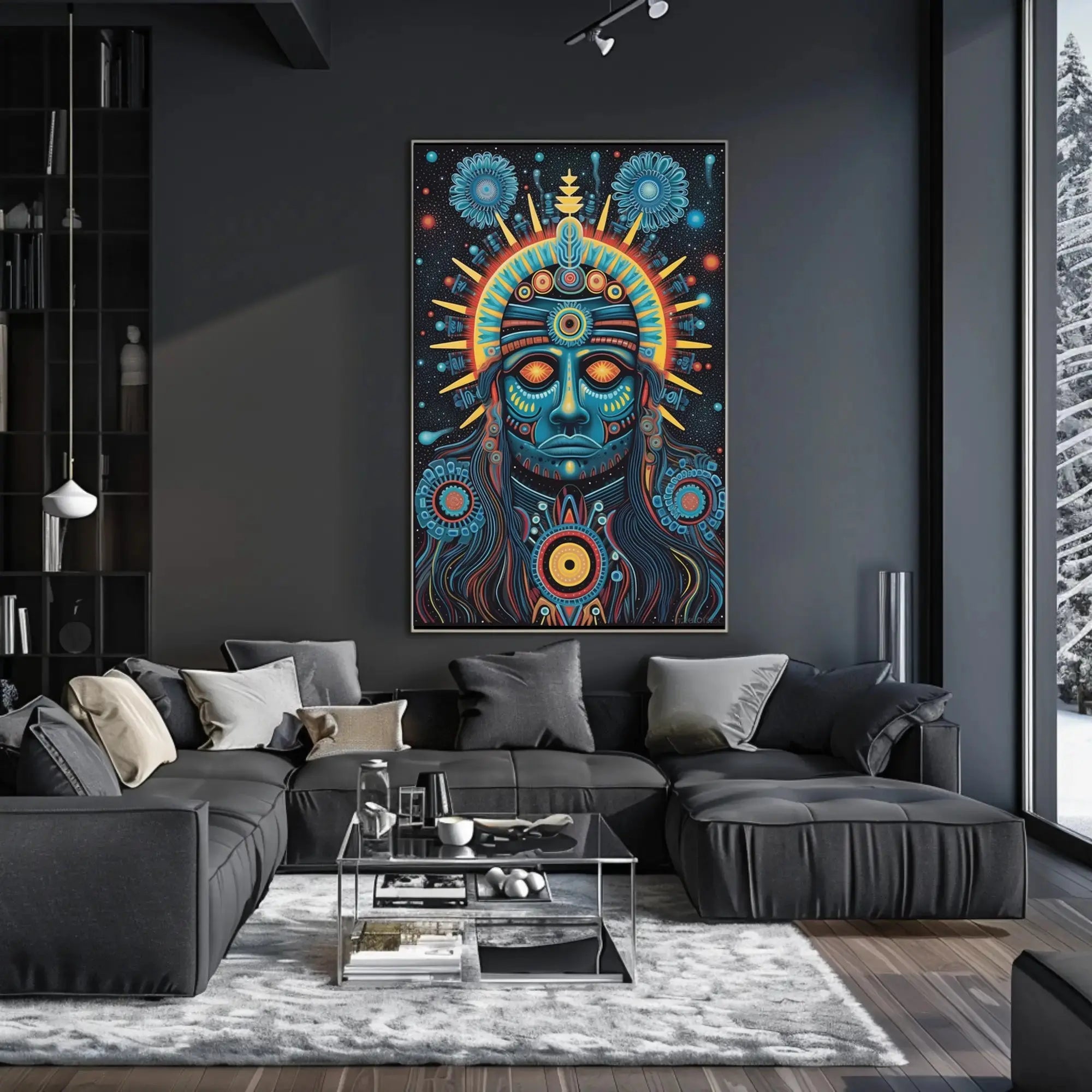 Mesoamerican Psychedelic Tribal Art Print - Abstract Poster PosterGoat