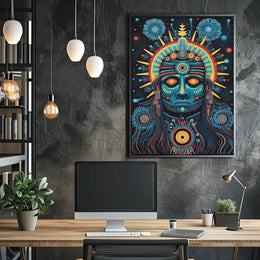 Mesoamerican Psychedelic Tribal Art Print - Abstract Poster PosterGoat