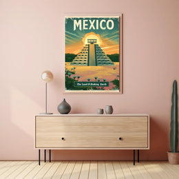 Mesoamerican Pyramid Adventure Travel Poster PosterGoat