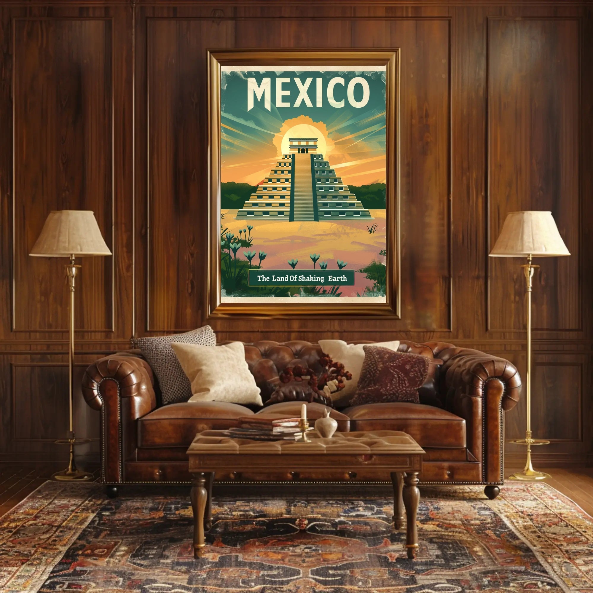 Mesoamerican Pyramid Adventure Travel Poster PosterGoat