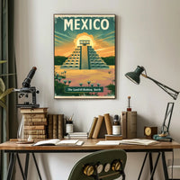 Mesoamerican Pyramid Adventure Travel Poster PosterGoat