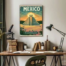 Mesoamerican Pyramid Adventure Travel Poster PosterGoat
