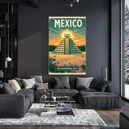 Mesoamerican Pyramid Adventure Travel Poster PosterGoat