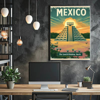 Mesoamerican Pyramid Adventure Travel Poster PosterGoat