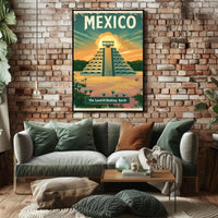 Mesoamerican Pyramid Adventure Travel Poster PosterGoat