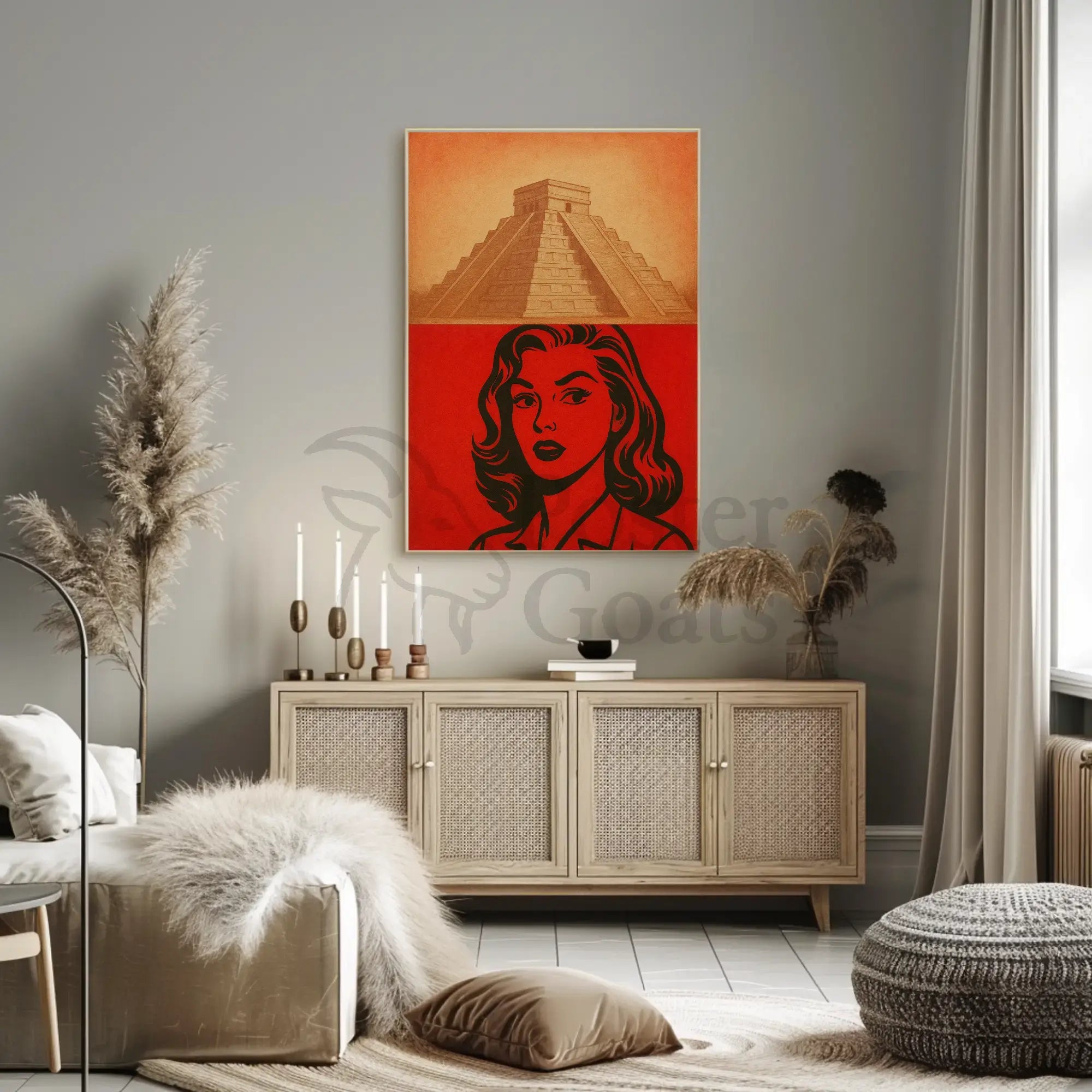 Mesoamerican Retro Adventure Pop Art Cultural Poster PosterGoat
