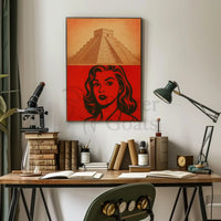 Mesoamerican Retro Adventure Pop Art Cultural Poster PosterGoat
