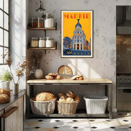 Metropolis Building Madrid Art Deco Travel Poster PosterGoat