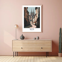 Metz Cathedral Street View: Urban or Cityscape Poster PosterGoat