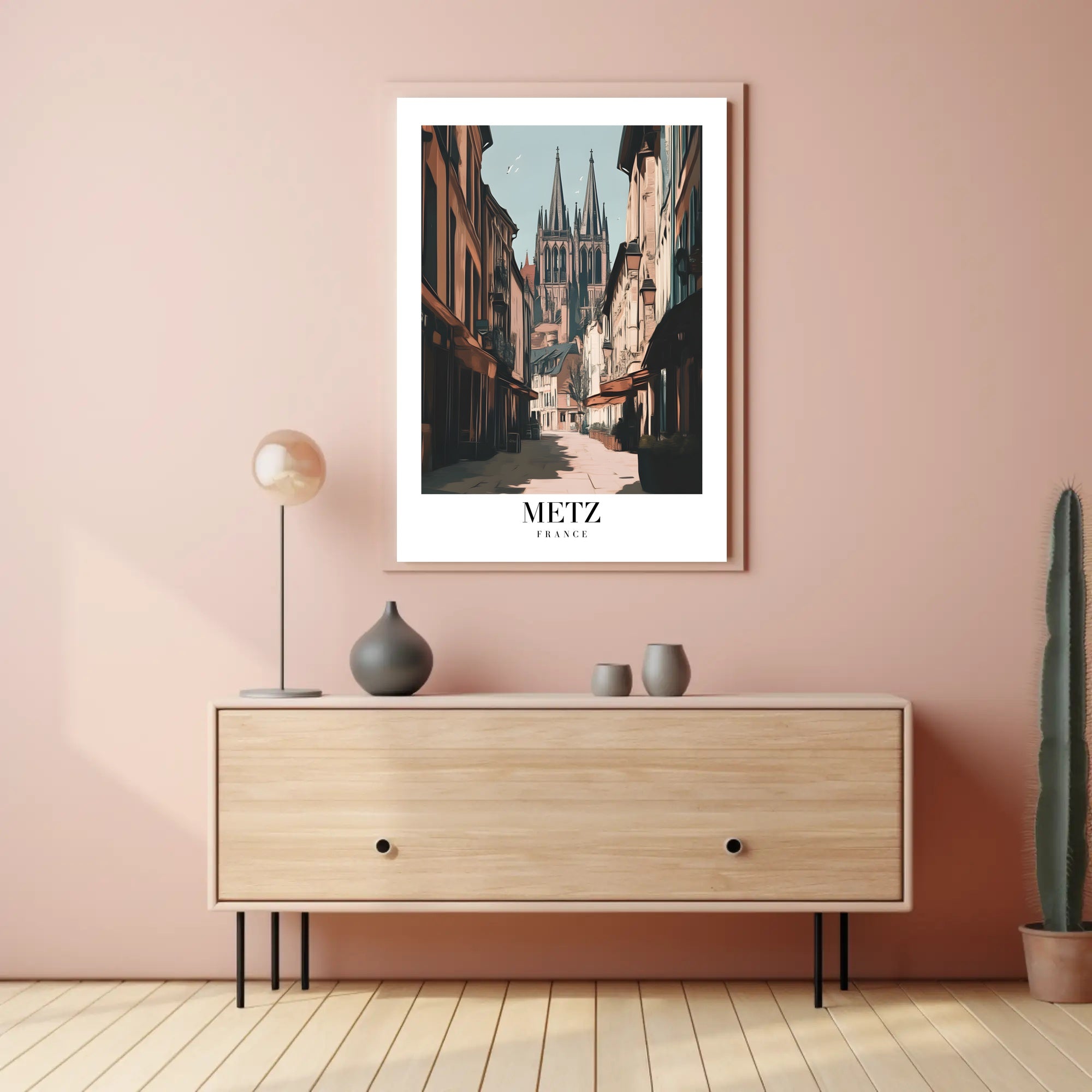 Metz Cathedral Street View: Urban or Cityscape Poster PosterGoat