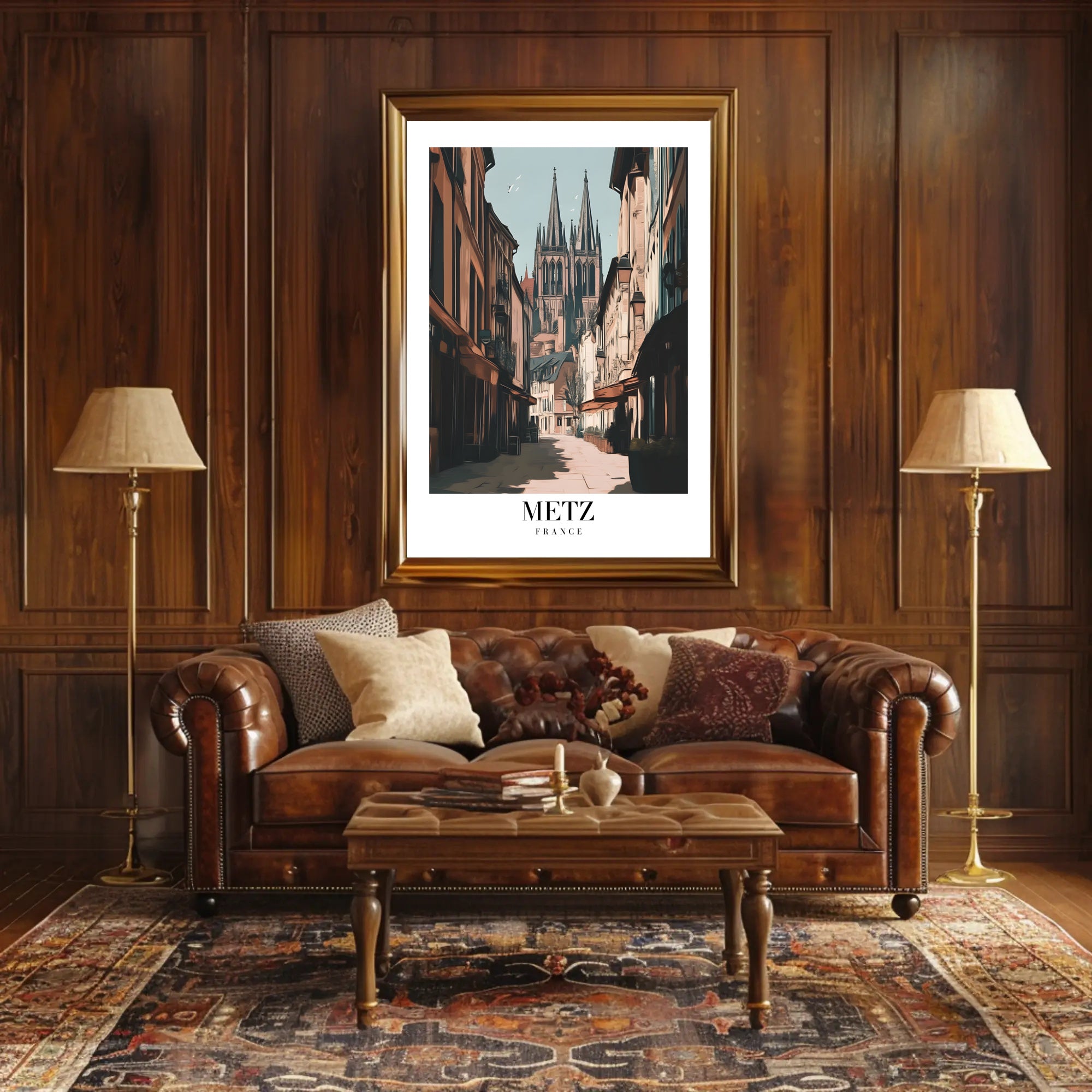 Metz Cathedral Street View: Urban or Cityscape Poster PosterGoat