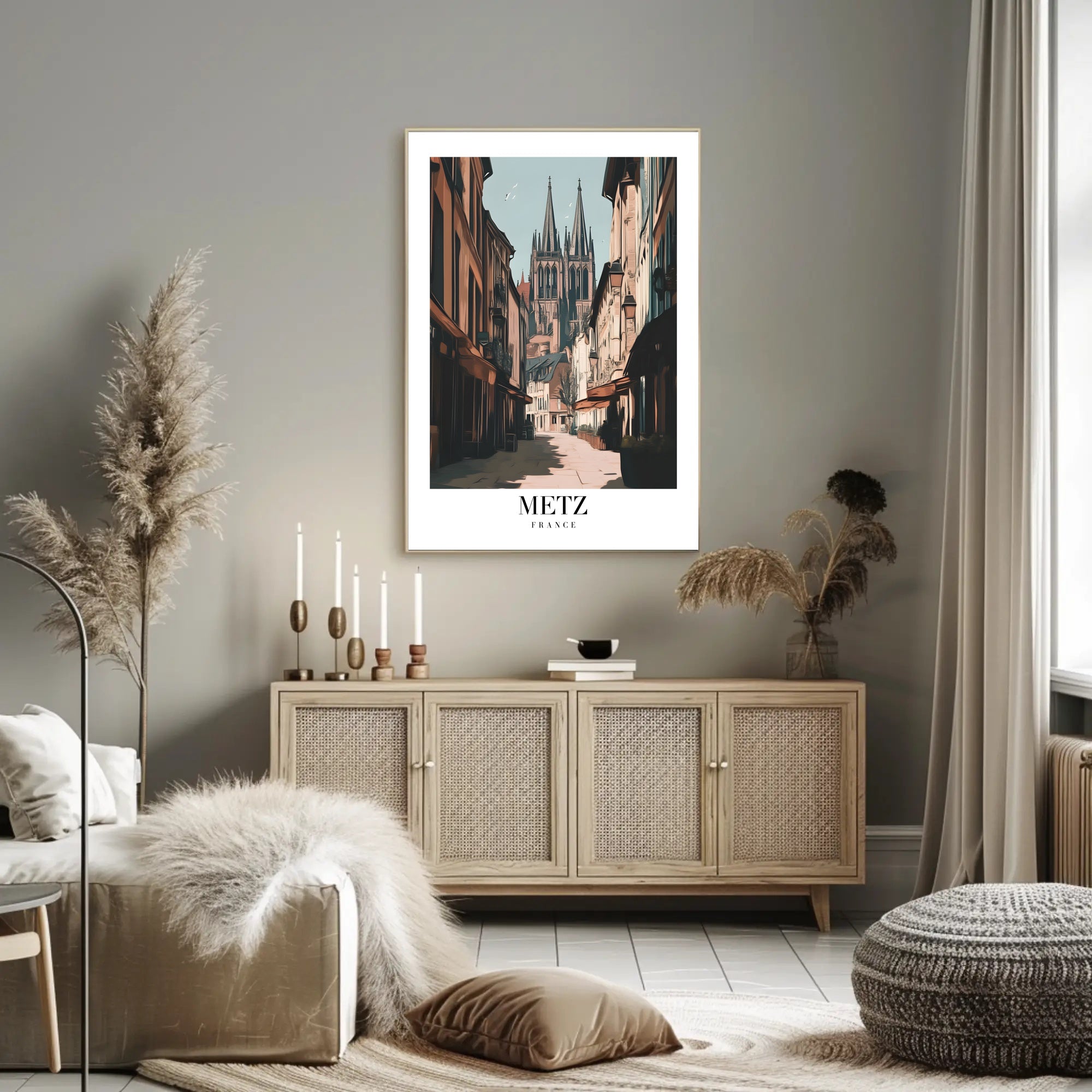 Metz Cathedral Street View: Urban or Cityscape Poster PosterGoat