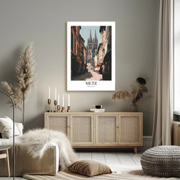 Metz Cathedral Street View: Urban or Cityscape Poster PosterGoat