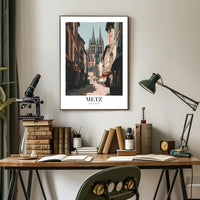 Metz Cathedral Street View: Urban or Cityscape Poster PosterGoat