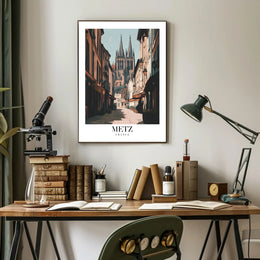 Metz Cathedral Street View: Urban or Cityscape Poster PosterGoat