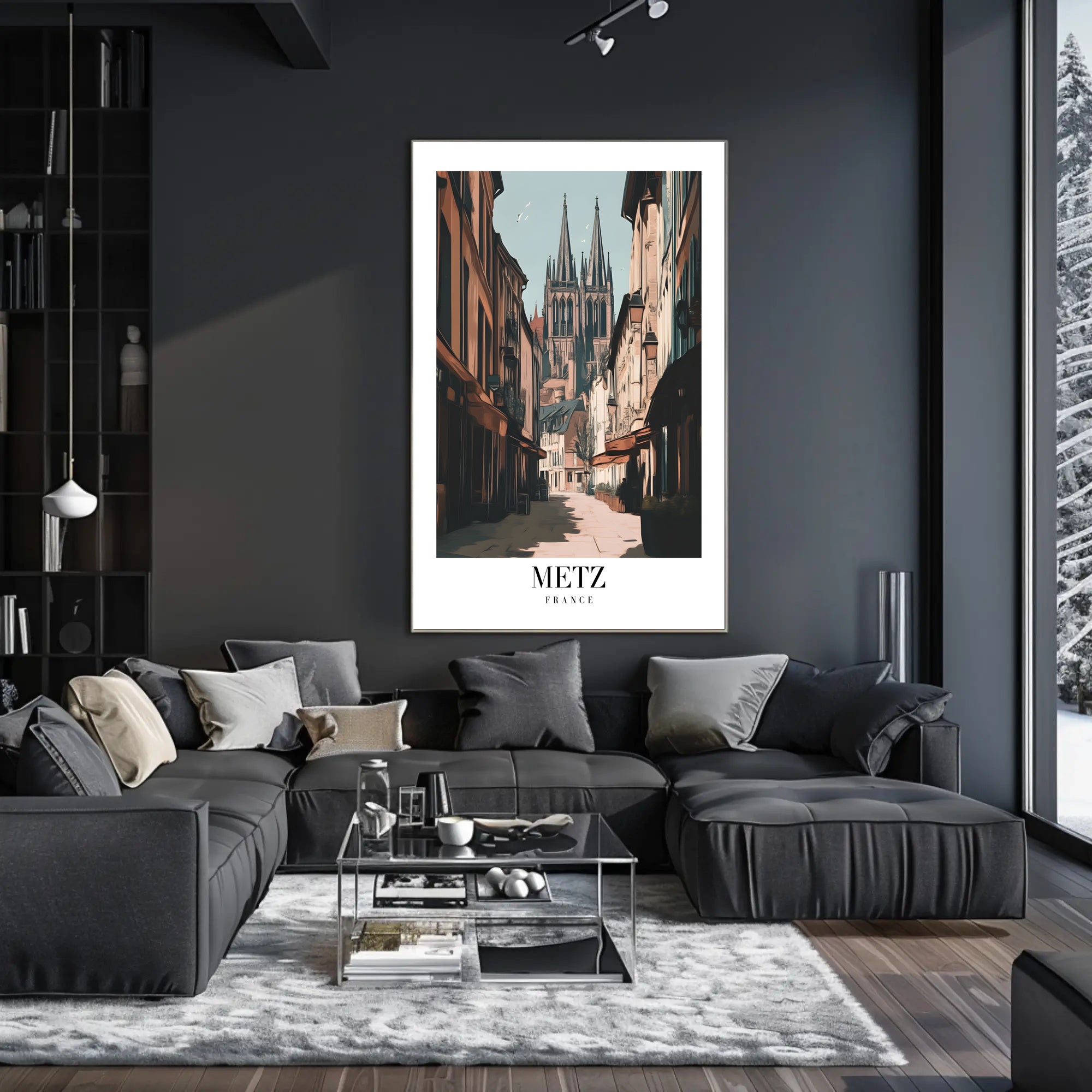 Metz Cathedral Street View: Urban or Cityscape Poster PosterGoat