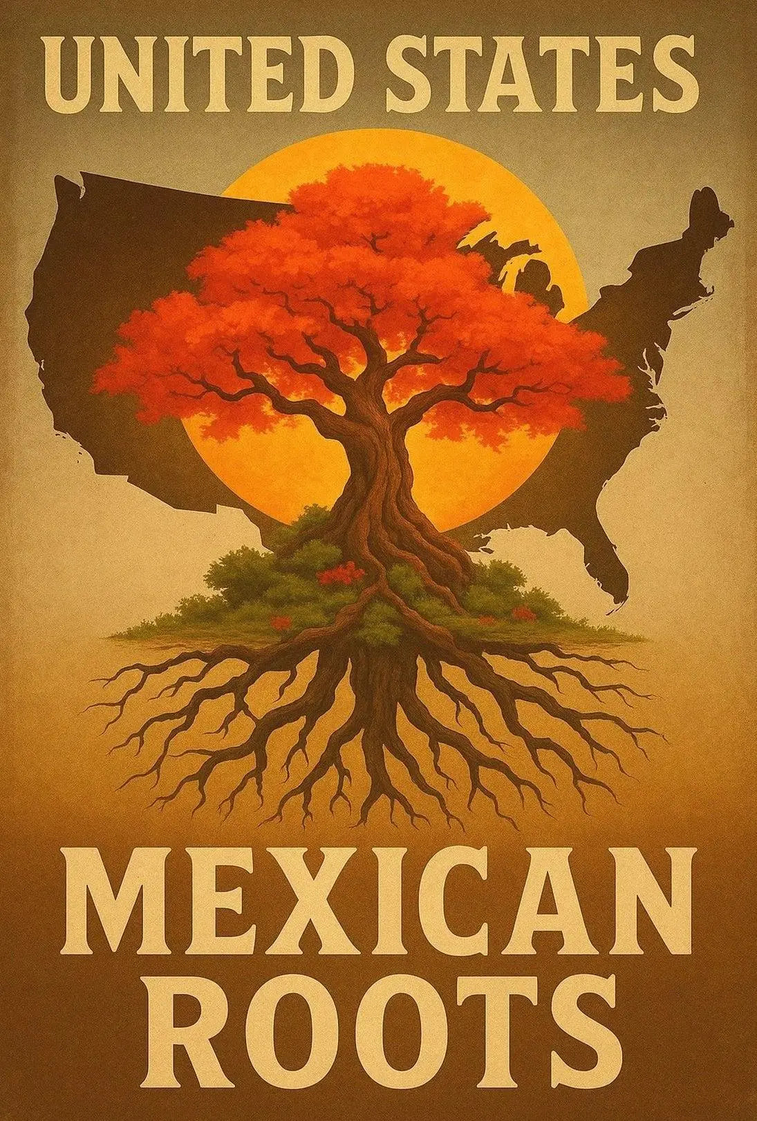 Mexican-American Heritage Tree of Life Cultural Poster PosterGoat