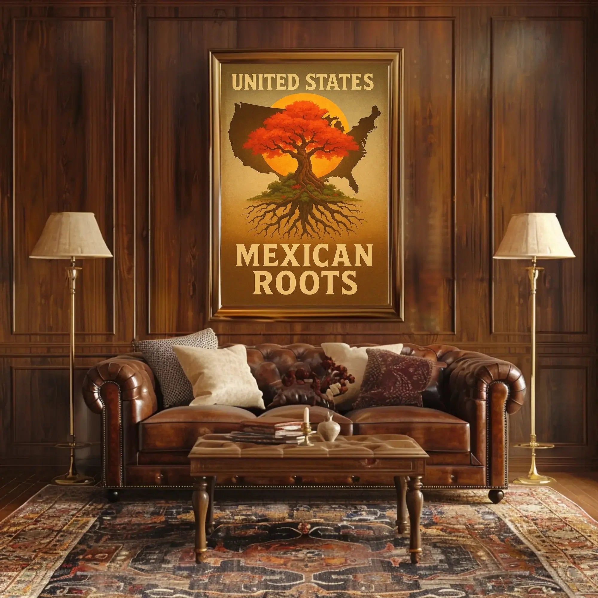 Mexican-American Heritage Tree of Life Cultural Poster PosterGoat