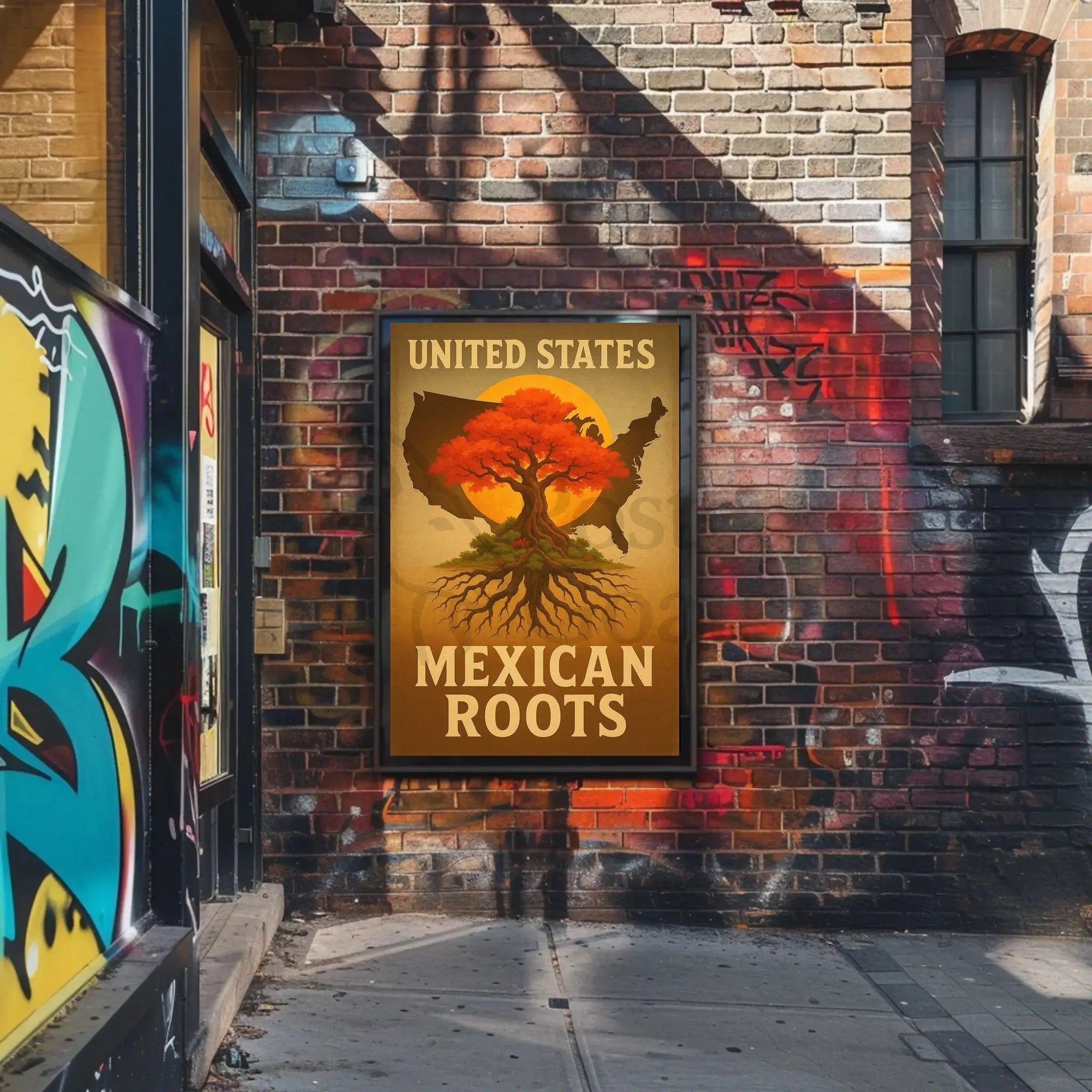 Mexican-American Heritage Tree of Life Cultural Poster PosterGoat