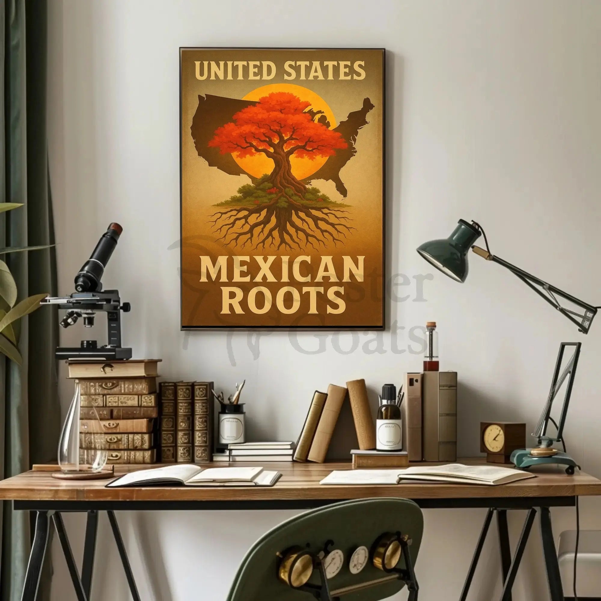 Mexican-American Heritage Tree of Life Cultural Poster PosterGoat