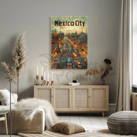 Mexico City Urban Scene Travel Poster PosterGoat