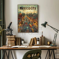 Mexico City Urban Scene Travel Poster PosterGoat