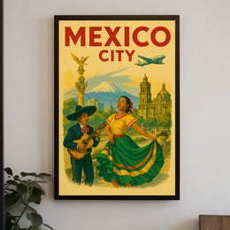 Mexico City Vintage Travel Adventure Travel Poster PosterGoat