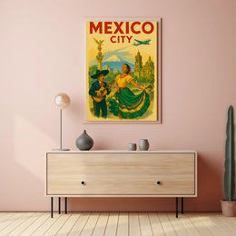 Mexico City Vintage Travel Adventure Travel Poster PosterGoat