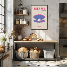 Miami Beach Modern Coastal Travel Poster PosterGoat