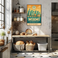 Miami Magic City Retro Travel Poster PosterGoat