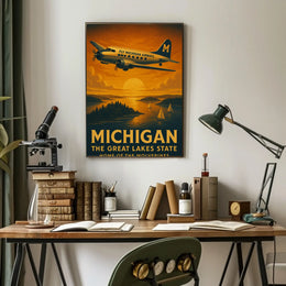 Michigan Adventure Awaits Travel Poster PosterGoat