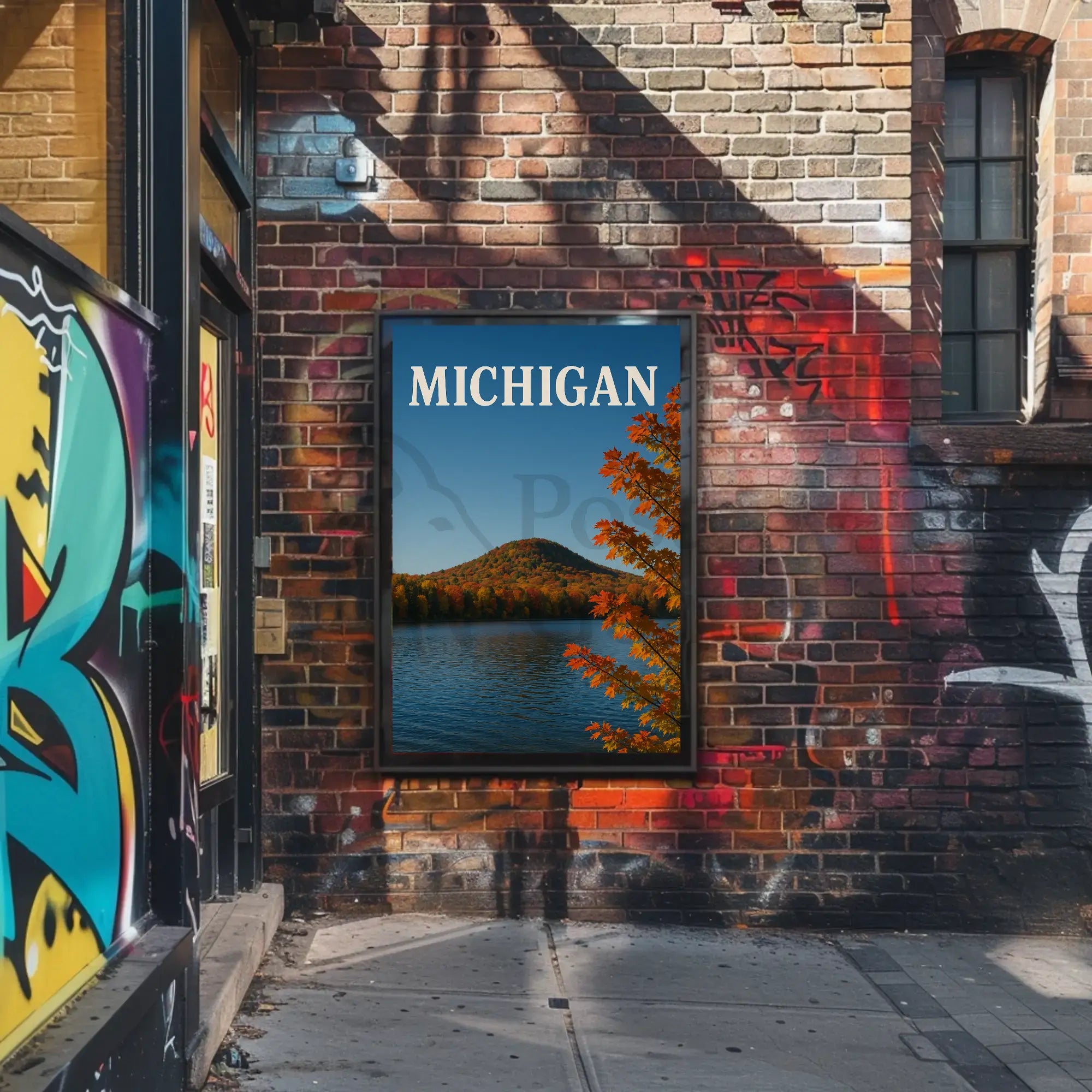 Michigan Autumn Scenic View Travel Poster PosterGoat