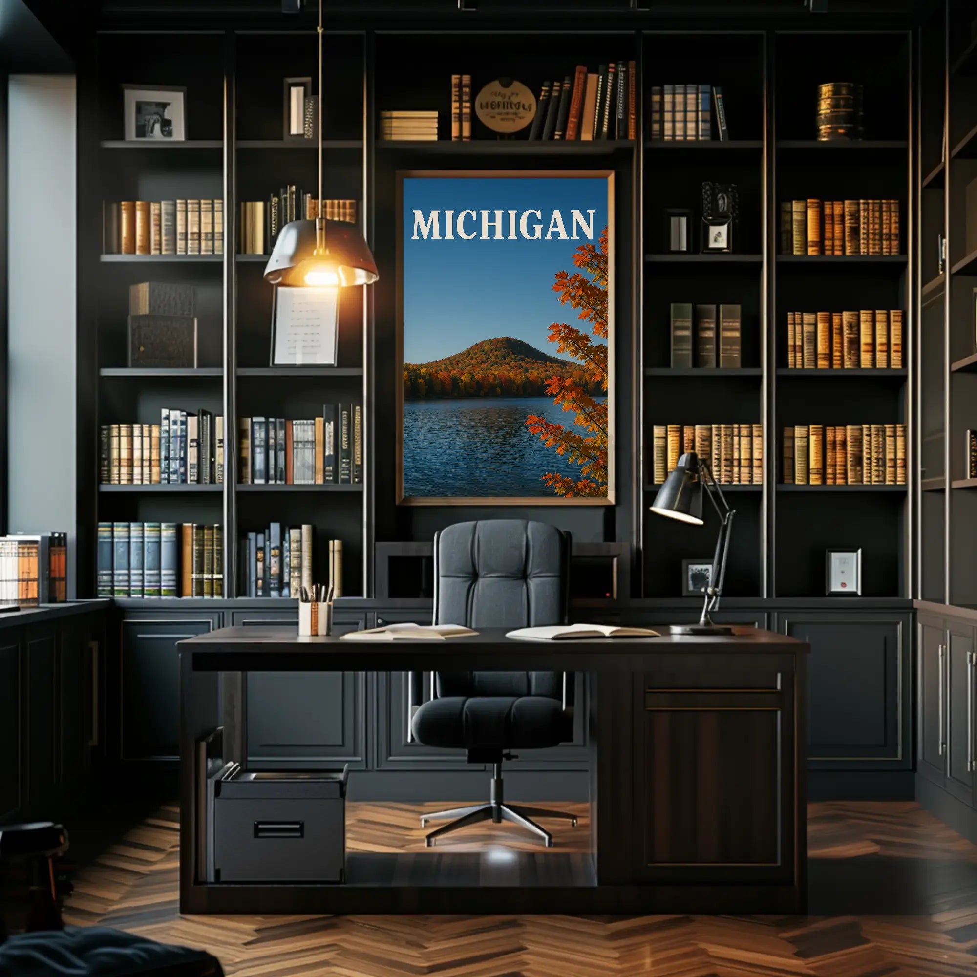 Michigan Autumn Scenic View Travel Poster PosterGoat