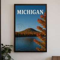 Michigan Autumn Scenic View Travel Poster PosterGoat