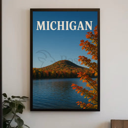 Michigan Autumn Scenic View Travel Poster PosterGoat