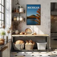 Michigan Autumn Scenic View Travel Poster PosterGoat