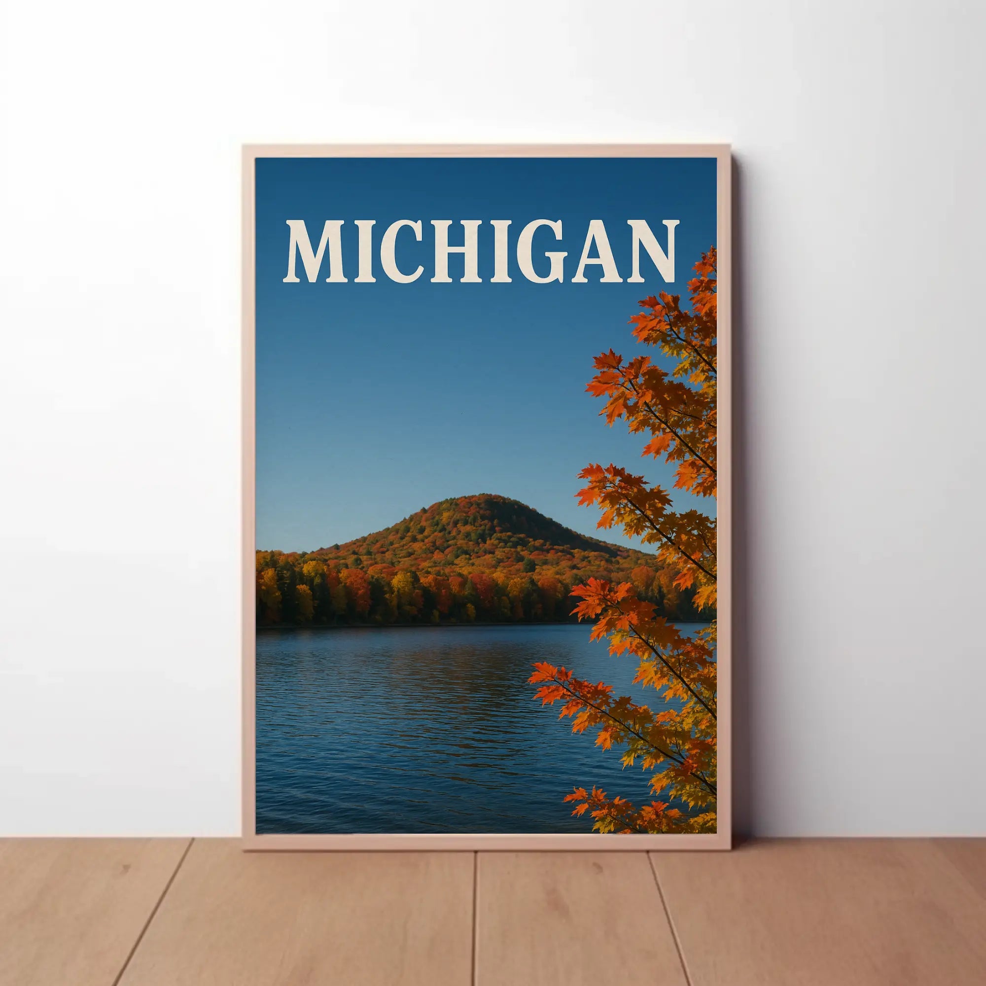 Michigan Autumn Scenic View Travel Poster PosterGoat