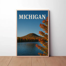 Michigan Autumn Scenic View Travel Poster PosterGoat