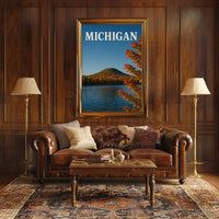 Michigan Autumn Scenic View Travel Poster PosterGoat