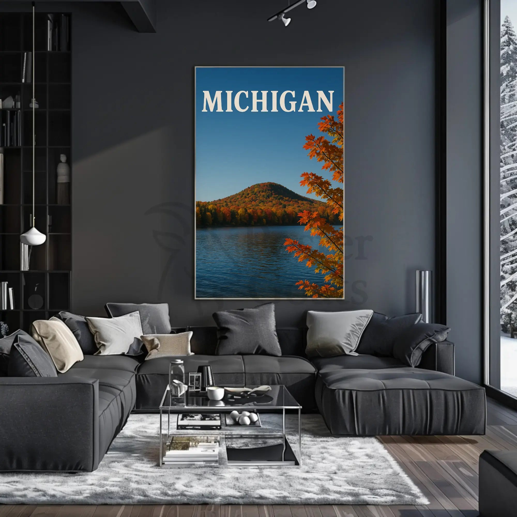 Michigan Autumn Scenic View Travel Poster PosterGoat