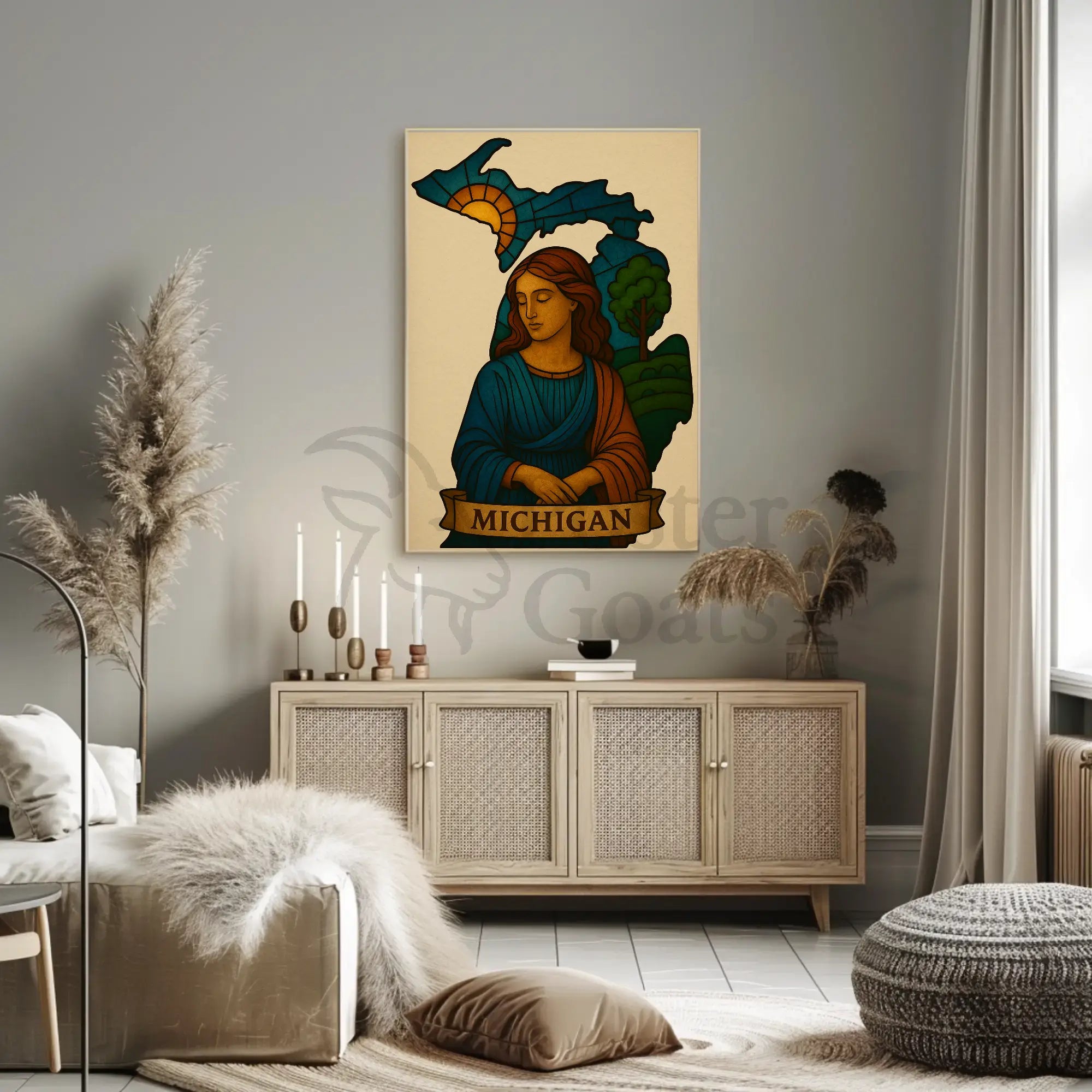 Michigan Elegance Renaissance Style Scenic Travel Poster PosterGoat