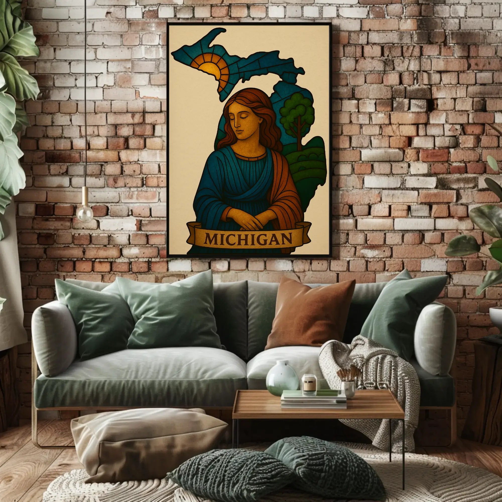 Michigan Elegance Renaissance Style Scenic Travel Poster PosterGoat