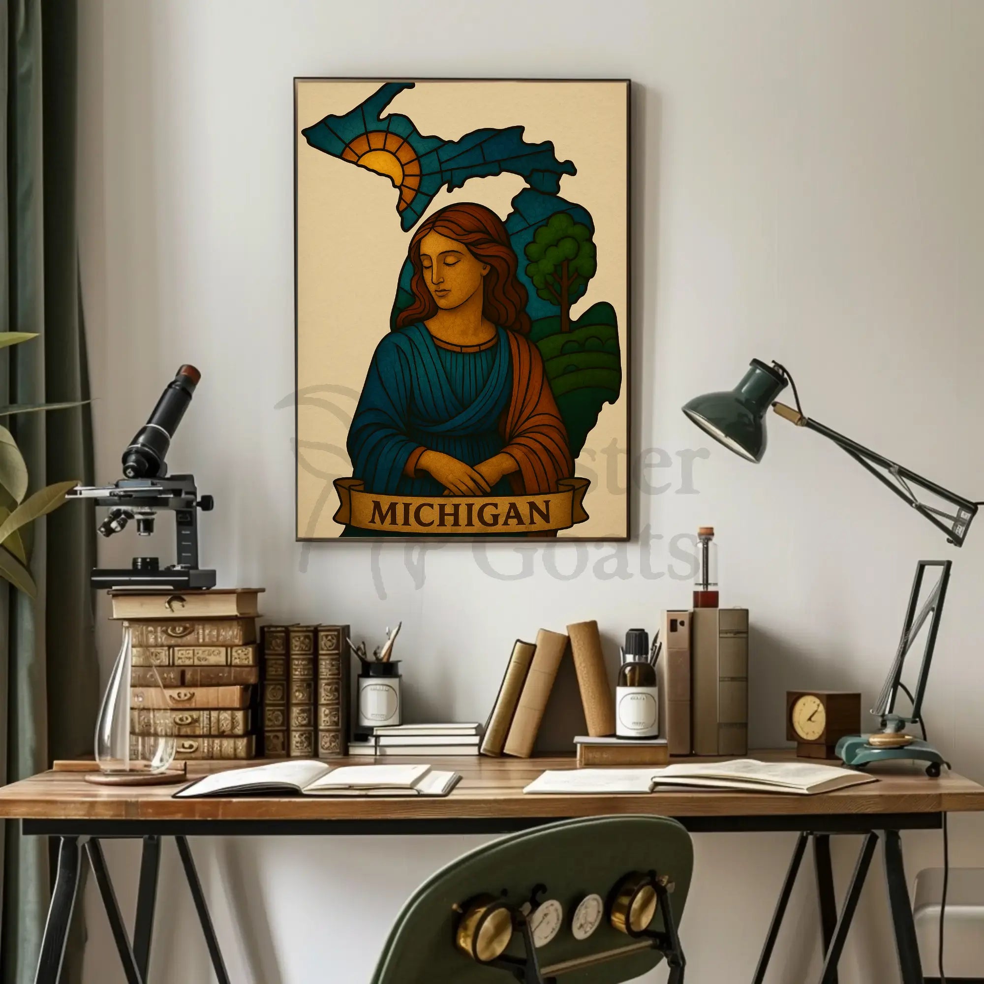 Michigan Elegance Renaissance Style Scenic Travel Poster PosterGoat