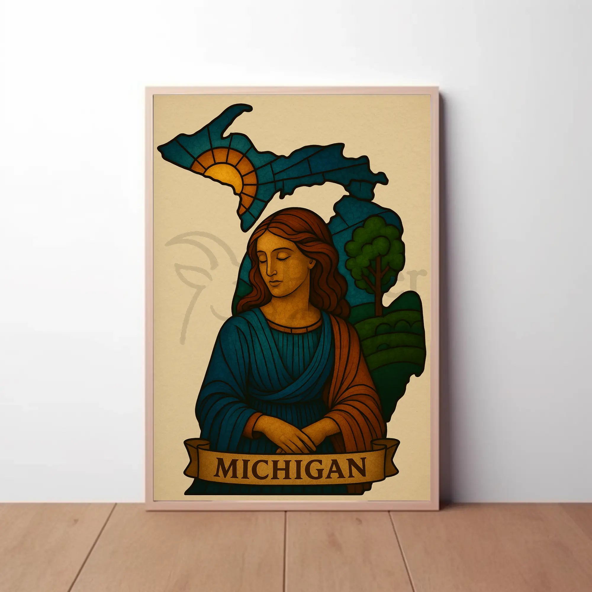 Michigan Elegance Renaissance Style Scenic Travel Poster PosterGoat