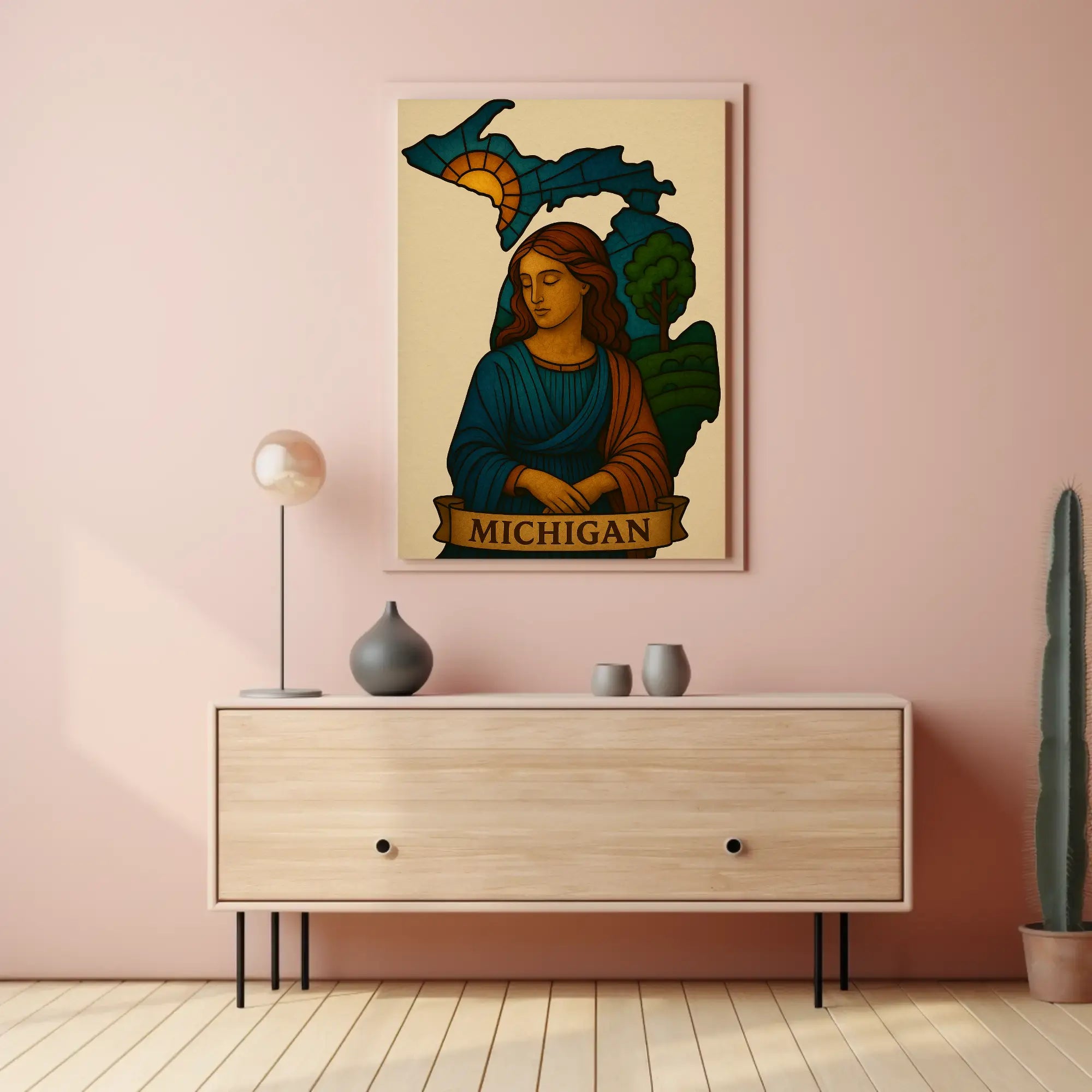 Michigan Elegance Renaissance Style Scenic Travel Poster PosterGoat