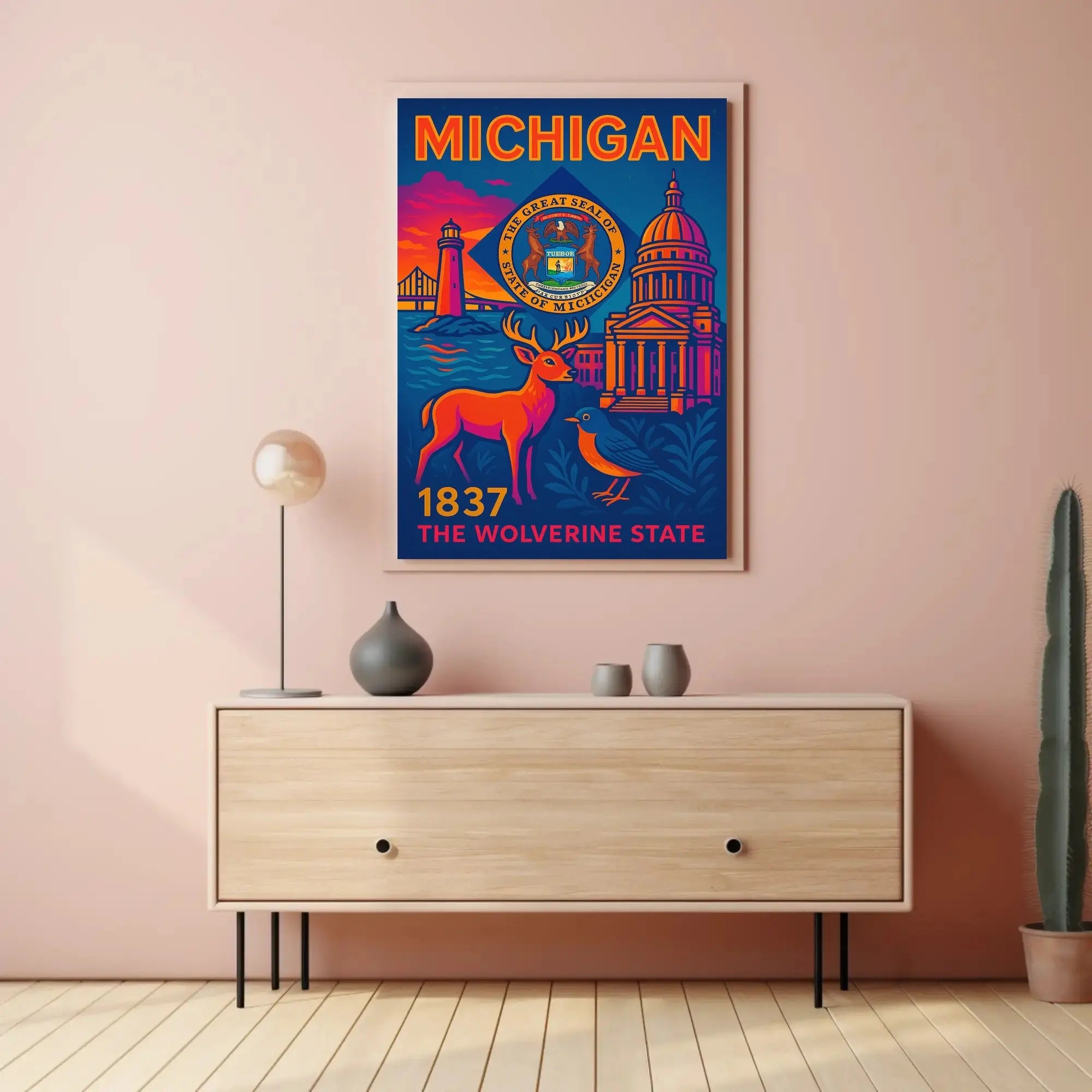 Michigan Heritage Art: Vibrant Cultural or Heritage Poster PosterGoat