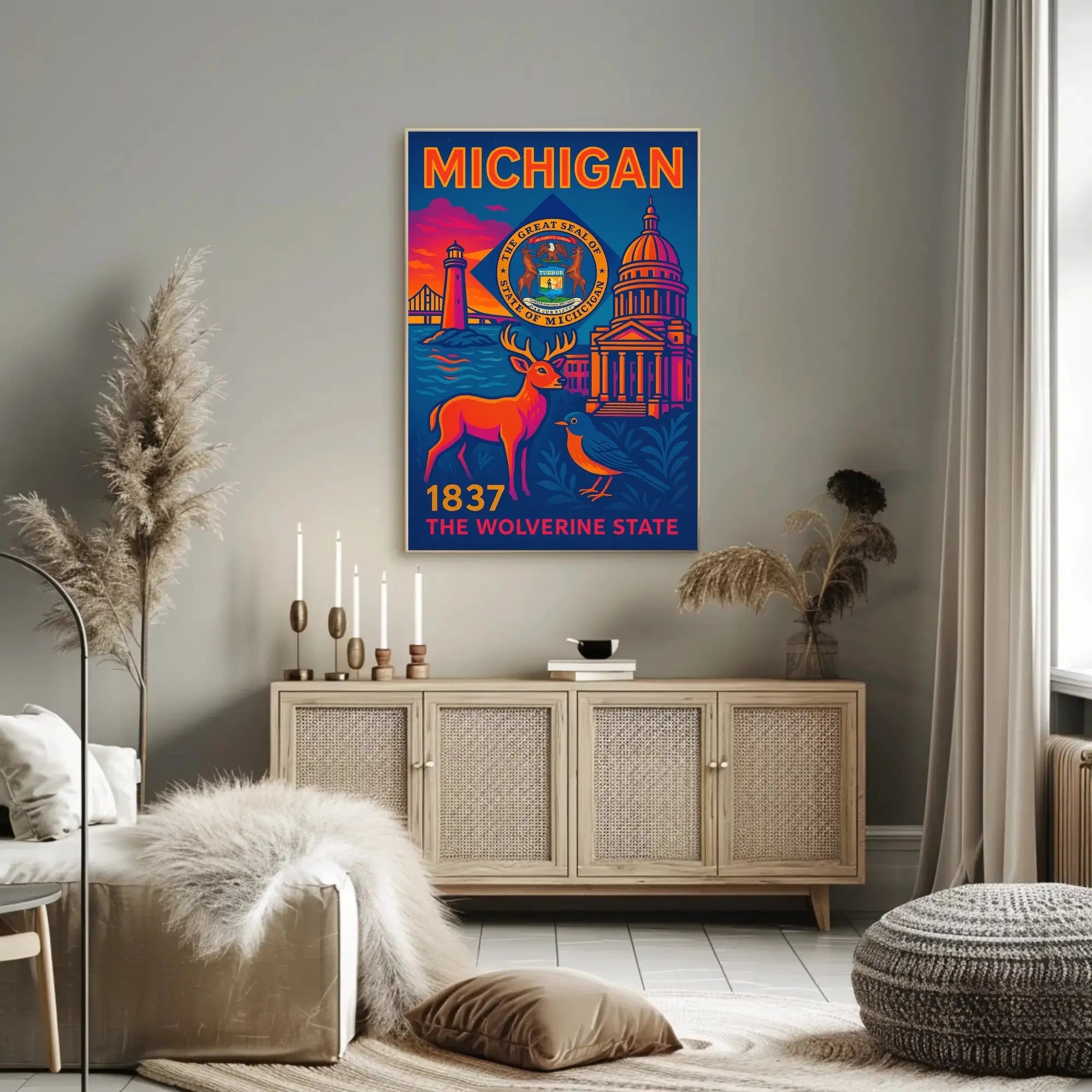 Michigan Heritage Art: Vibrant Cultural or Heritage Poster PosterGoat