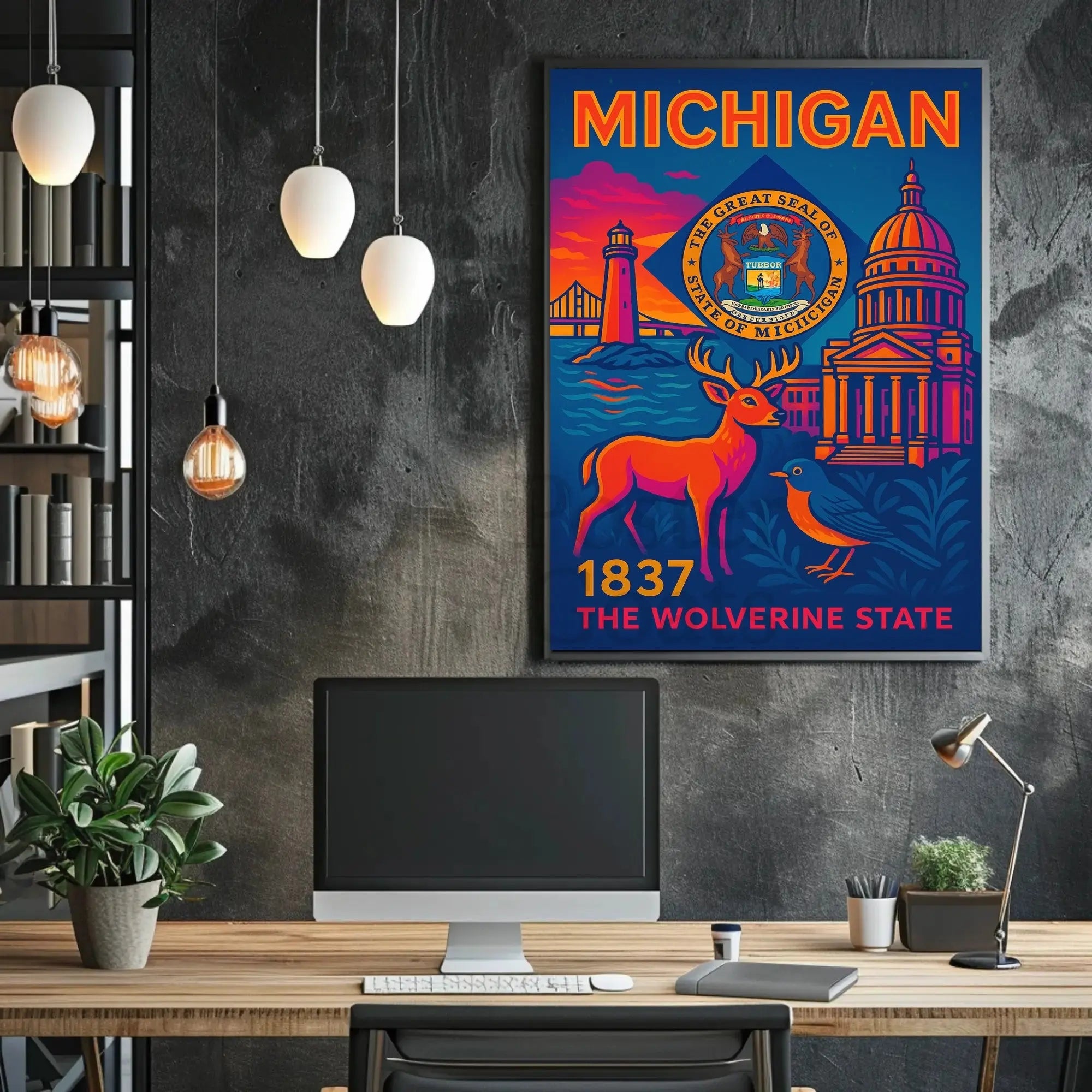 Michigan Heritage Art: Vibrant Cultural or Heritage Poster PosterGoat