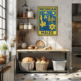 Michigan Maritime Scene with Lighthouse Travel Poster PosterGoat